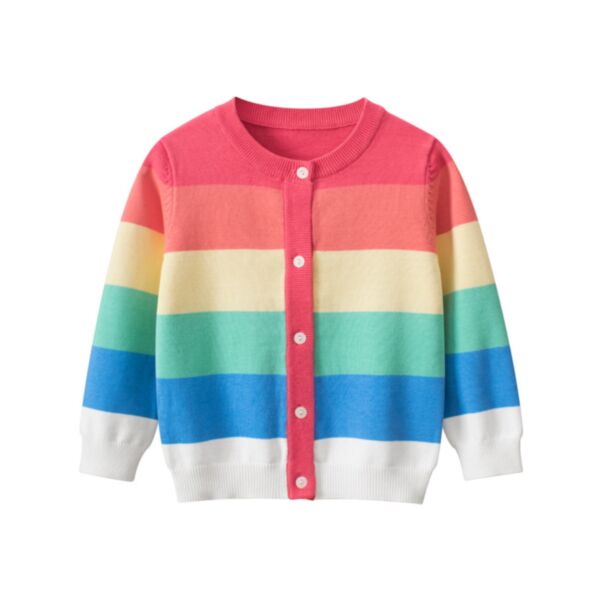 18M-7Y Toddler Rainbow Knit Cardigan Wholesale Toddler Boutique Clothing V3823030700096