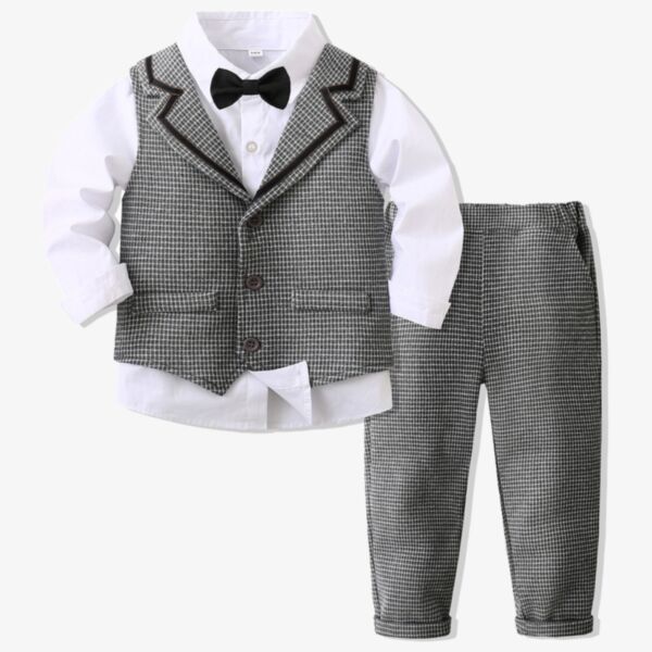 9M-5Y Toddler Boys Plaid Vest And Shirts And Pants Wholesale Boy Boutique Clothes V3823022400005