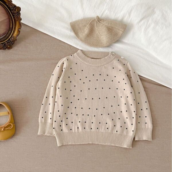 3-24M Baby Girls Polka Dot Sweater Wholesale Baby Boutique Clothing V3823113000046