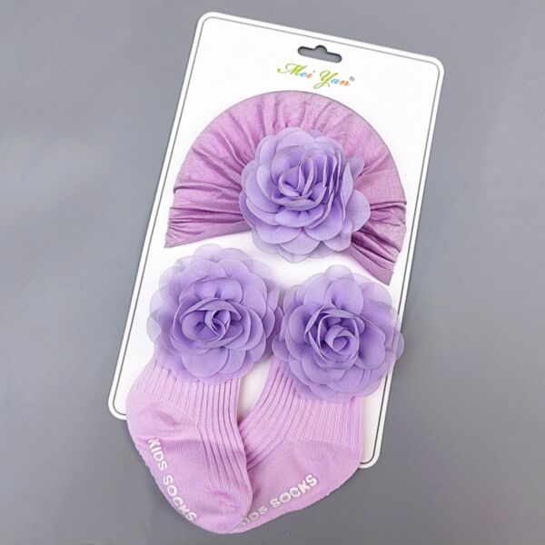 Newborn Sets Flower Baby Turban Hat And Socks Wholesale Accessories Vendors V3823032300005