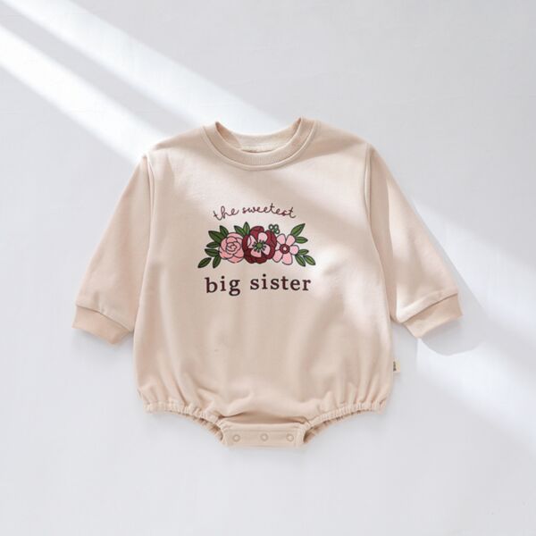 0-18M Flower Letter Print Long Sleeve Romper Baby Wholesale Clothing