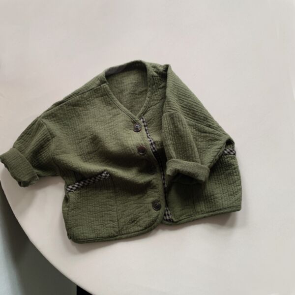 9M-6Y Long Sleeve Loose Button Solid Color Shirt Wholesale Kids Boutique Clothing