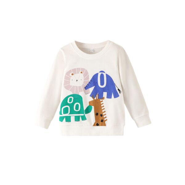 18M-7Y Toddler Girls Animal Cartoon Long Sleeve Pullover Sweatshirts Wholesale Girls Clothing V3824082000036