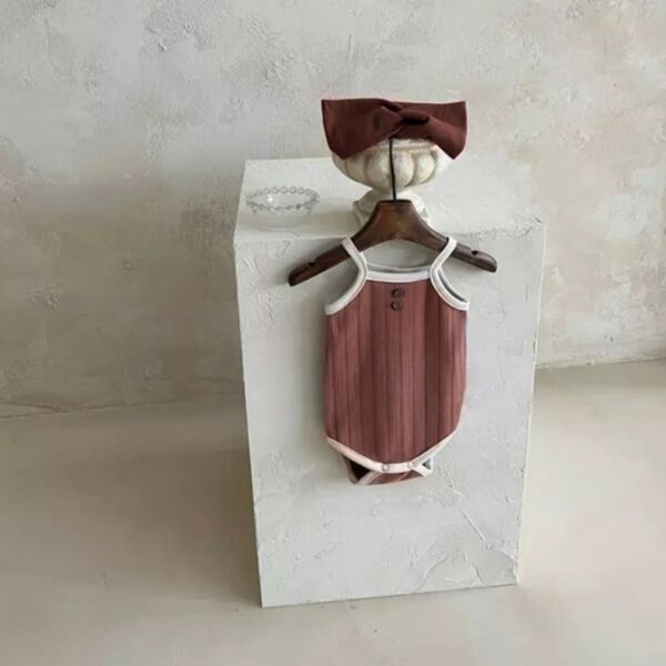 3-18M Baby Girl & Boy Suspender Ribbed Buttoned Bodysuit Bulk Baby Clothes Wholesale V5923022800001
