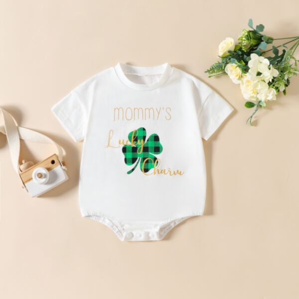 3-18M Leaf Letter Print Short Sleeve Romper Baby Wholesale Clothing