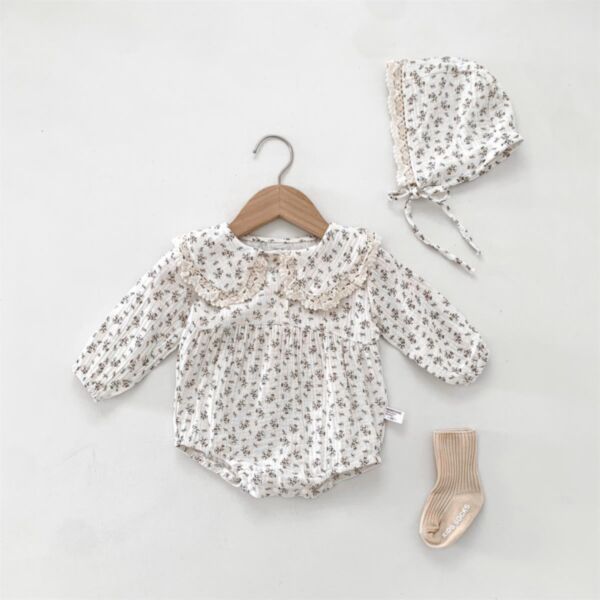 3-18M Baby Girls Floral Long Sleeve Bodysuit & Hats Wholesale Baby Clothing V3824083000041