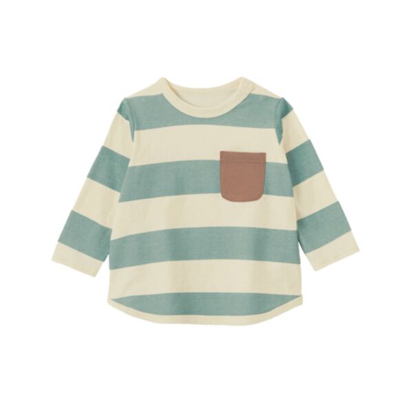 18M-7Y Toddler Boys Striped Pocket Long Sleeve Tops Wholesale Boys Boutique Clothing V3823031400001