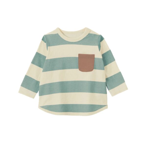 18M-7Y Toddler Boys Striped Pocket Long Sleeve Tops Wholesale Boys Boutique Clothing V3823031400001