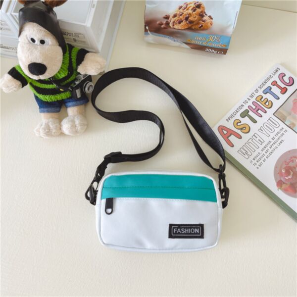 Canvas Colorblock Messenger Bag Kid Wholesale Accessories