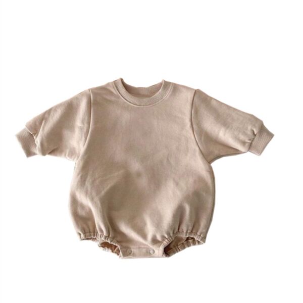 3-24M Baby Pure Color Round Neck Bodysuit Wholesale Baby Boutique Clothing V3823032700002