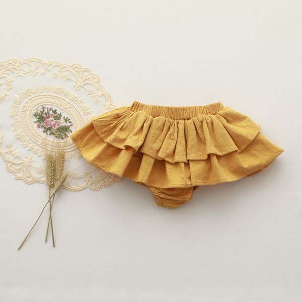 18M-5Y Lotus Solid Color Double Pleated Skirt Wholesale Kids Boutique Clothing
