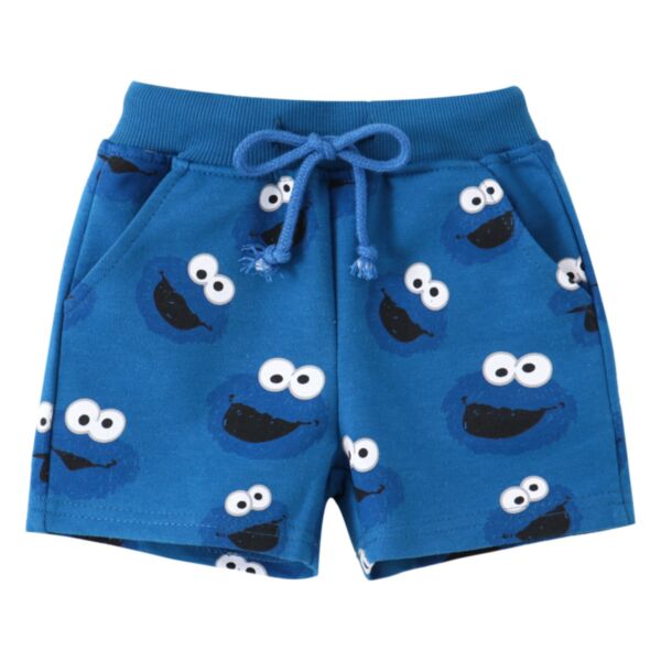 18M-7Y Toddler Girl & Boy Cartoon Big-Eyed Frog Print Lace-Up Shorts Wholesale Toddler Clothing V5923050300033