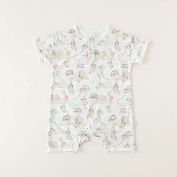 6-18M Cartoon Animal Print Short Sleeve Jumpsuit Baby Wholesale Clothing
