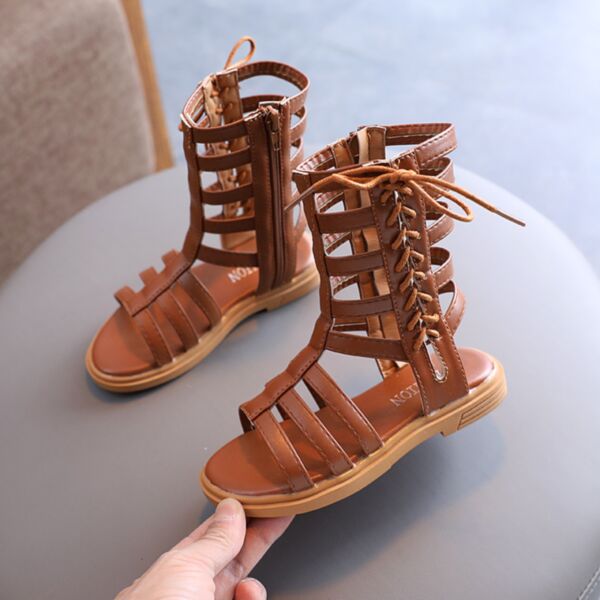 Kids Roman Shoes For Girls Lace-Up Beach Sandals Wholesale Accessories Vendors V3823030600179