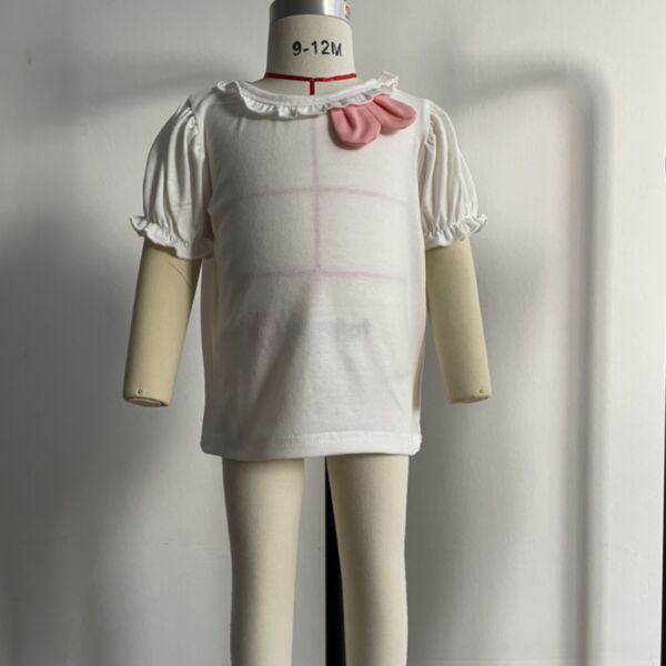 3-24M Solid Color Lotus Sleeve Tops Baby Wholesale Clothing