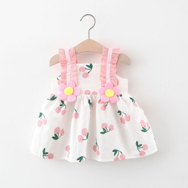 9M-3Y Flower Suspender Bubble Dress Wholesale Kids Boutique Clothing