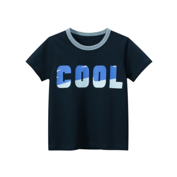 18M-7Y Cool Letter Print Short Sleeve T-Shirt Wholesale Kids Boutique Clothing