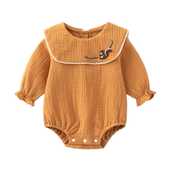 0-12M Baby Embroidery Squirrel Bodysuit Wholesale Baby Clothes Suppliers V3823031100016