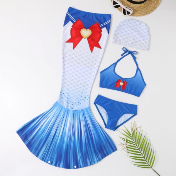 18M-12Y Big Kids Girls Bow Mermaid Princess Dress & Sets & Hats Swimsuit Sets Kids Clothes Wholesale V3823022700049