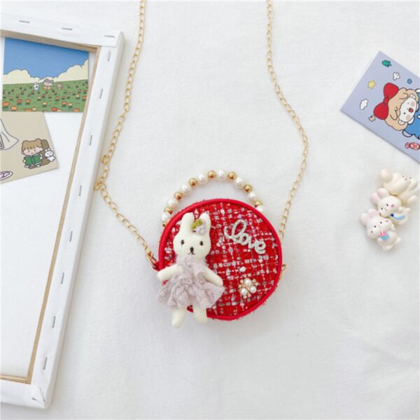 Cartoon Rabbit & Bow Shape Chain Crossbody Small Round Bag Baby Accessories Wholesale V59230225000032