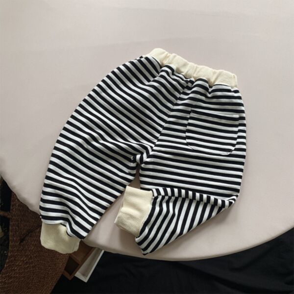 9M-6Y Knitwear Striped Bubble Long Trousers Wholesale Kids Boutique Clothing