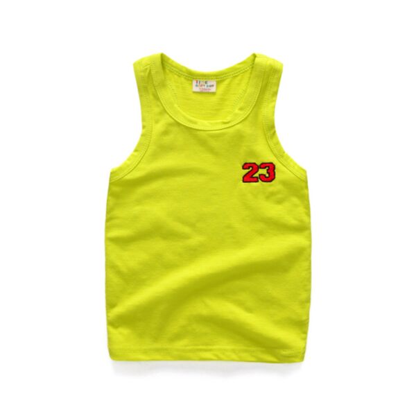2-7Y Toddler Boy Letter Embroidery Sleeveless Round Neck Top Wholesale Boys Clothes V5923031600330