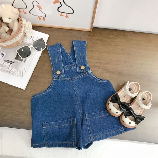 18M-7Y Toddler Girl Sets Sleeveless Letter Print Striped Top And Suspender Denim Jumpsuit Wholesale Girls Fashion Clothes V5923032400032