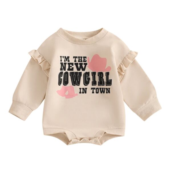 0-12M Baby Lettering Hat Print Long-Sleeved Bodysuit Wholesale Baby Clothing V3824071000044