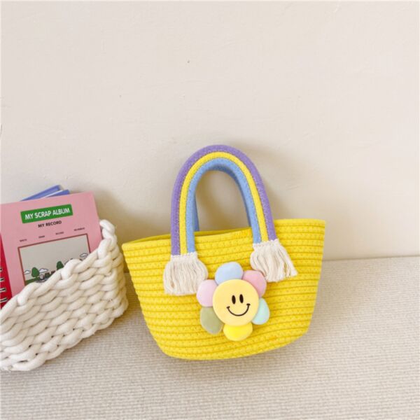 Waved Sun Flower Raibow Edge Handbag Kid Wholesale Accessories