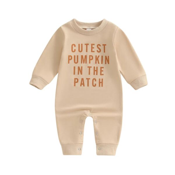 3-18M Lettering Print Long-Sleeved Baby Jumpsuit Wholesale Baby Clothes V3824071000043