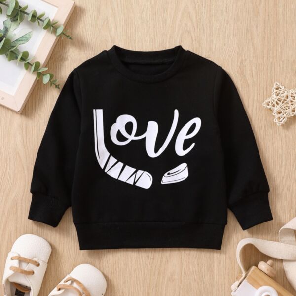 3-24M Love Letter Print Long Sleeve Pullover Baby Wholesale Clothing