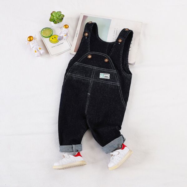 6M-3Y Denim Button Suspender Trousers Baby Wholesale Clothing