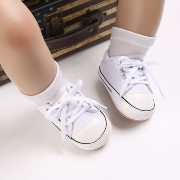 3-18M Baby Girl & Boy Lace-Up Canvas Soft-Soled Walking Shoes Wholesale Baby Clothing KSHOV591804