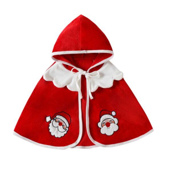 9M-4Y Toddler Girls Christmas Holiday Baby Santa Print Cape Kids Hooded Cape Wholesale Childrens Clothing KCV600849