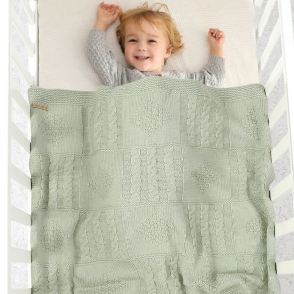 Newborn Knitting Twist Solid Color Blanket Swaddling Baby Wholesale Accessories KCLV385114952 green