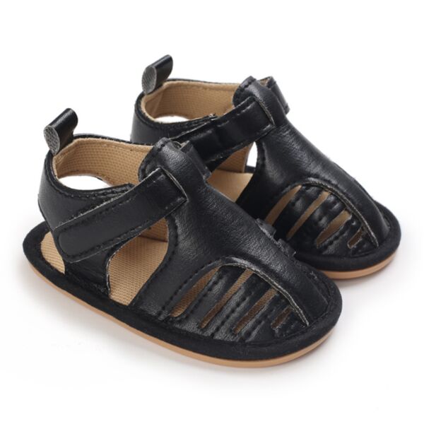 Cutout Soft Sole Velcro Toddler Wholesale Sandals KSHOV4682611 black