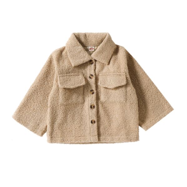 9M-4Y Toddler Boys Teddy Velvet Plaid Lapel Jacket Wear A Jacket On Both Sides Wholesale Childrens Clothing KSV600765