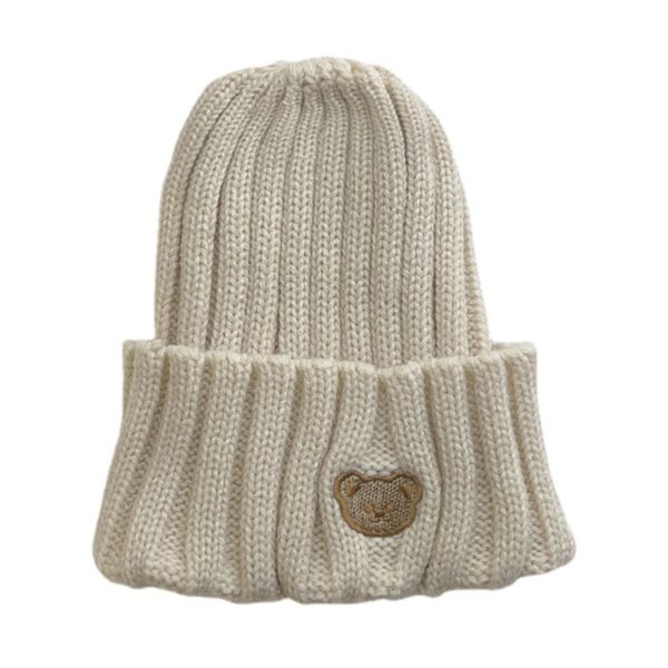 6M-3Y Toddler Unisex Bear Knitted Wool Hats Kids Accessories Wholesale KHV386094 beige