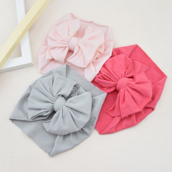 MOQ 3PCS Baby Solid Color Bow Cloth Headband Wholesale Accessories KHBV385339
