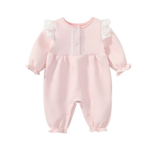 3-24M Pink Flying Long Sleeve Onesies Romper Jumpsuit Baby Wholesale Clothing KJV491945