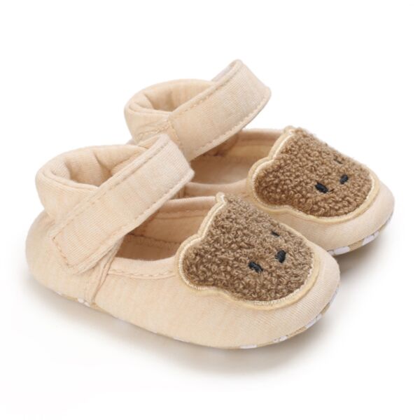 3-18M Baby Bear Velcro Soft Sole Shoes KSHOV384002 beige