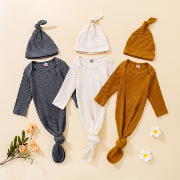 0-3M Baby Solid Color Ribbed Long Sleeve Sleeping Bag Wholesale Accessories KCLV385115008