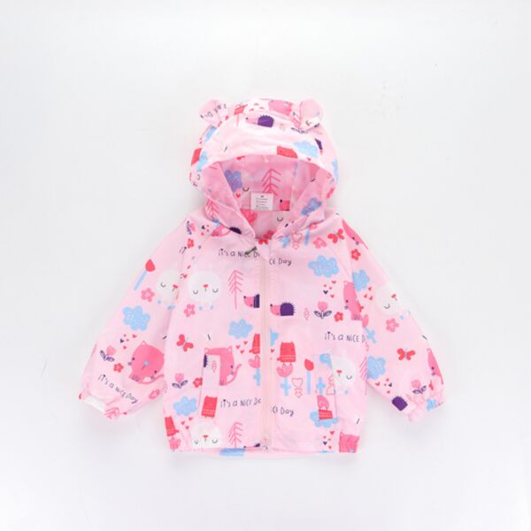18M-7Y Toddler Girls Spring And Autumn Jacket Hooded Waterproof Jackets Wholesale Childrens Clothing KCV600553