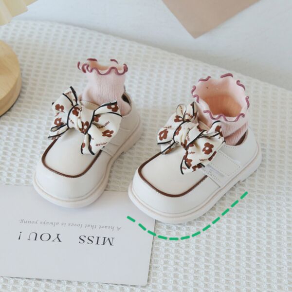Kids Floral Bow Princess Shoes Girl Accessories Wholesale KSHOV386194 beige