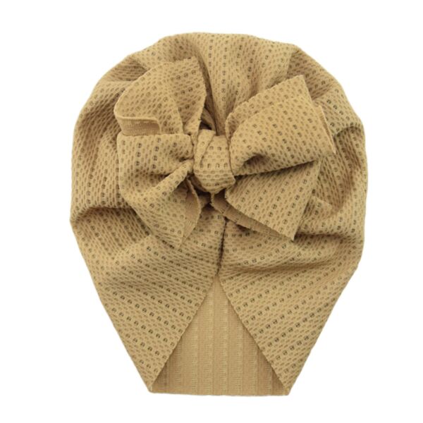 MOQ 2PCS Solid Hollow Out Knot Bow Turban Hat Baby Headwraps Wholesale Accessories KHV385342 khaki