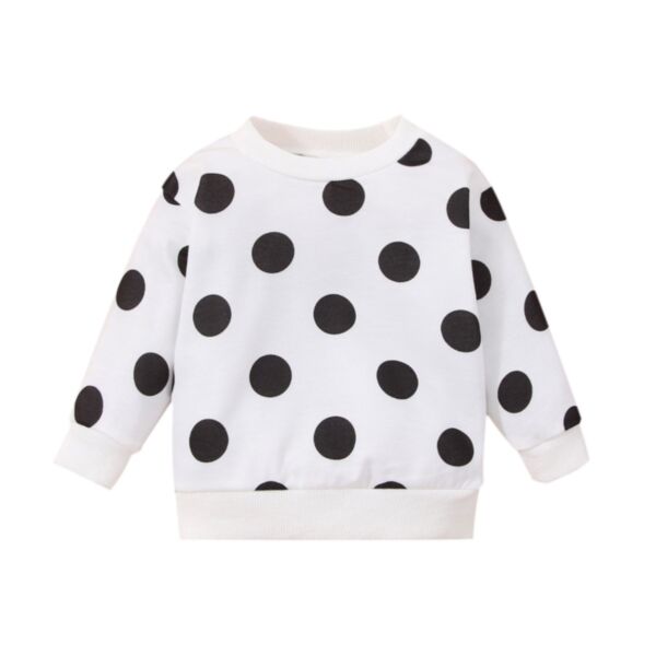 Polka Dot & Bear Print Round Neck Wholesale Baby Sweatshirts 21103127