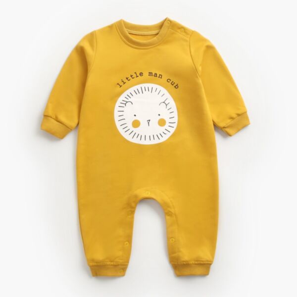3M-3Y Smile Cartoon Print Solid Color Onesies Romper Jumpsuit Baby Wholesale Clothing KJV492029