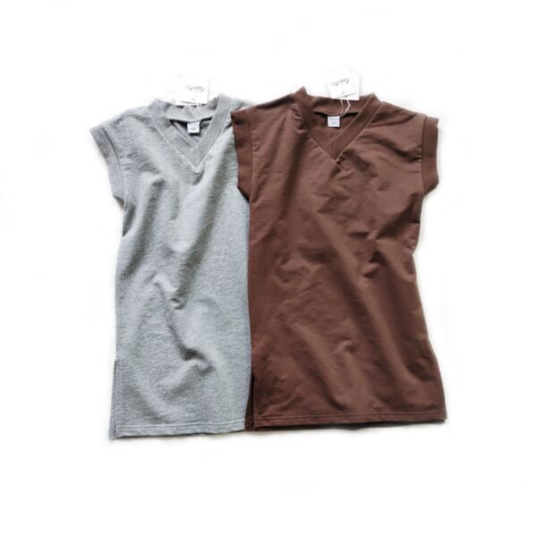 18M-8Y Kids Girls Solid Color V-Neck Short-Sleeve Dresses For Girls Wholesale Boutique Clothing KCV387010