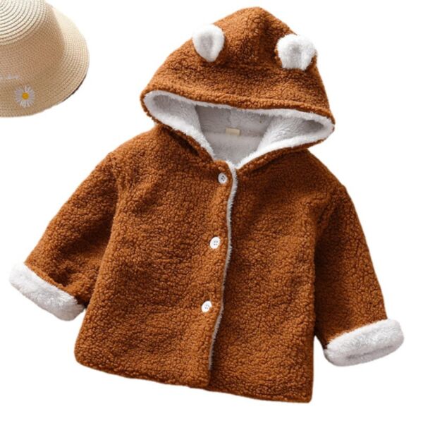 18M-6Y Unisex Toddler Fleece Hooded Single-Breasted Coats Wholesale Toddler Boutique Clothing KCV387072