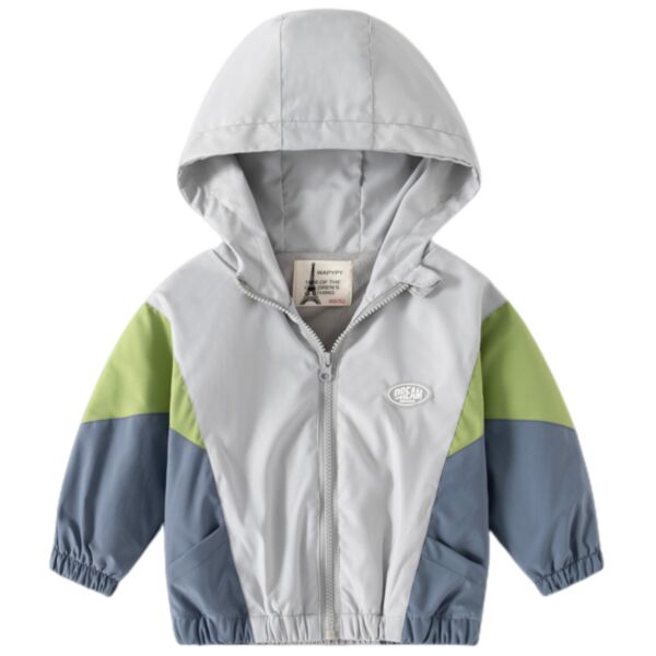 18M-6Y Toddler Boys Colorblock Zip-Up Hoodie Jackets Boy Clothing Wholesale KCV387096